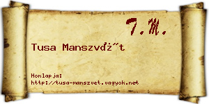 Tusa Manszvét névjegykártya
